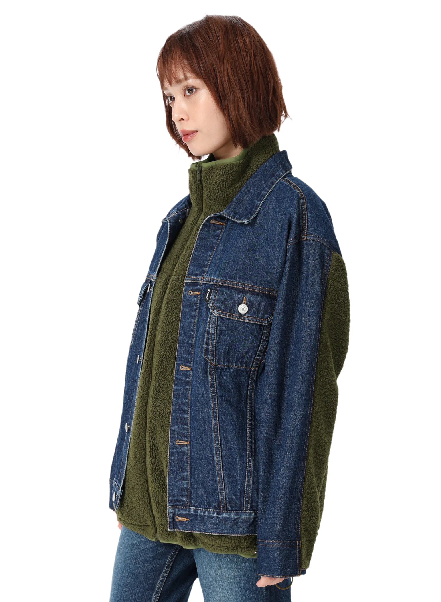 ジャケット・アウター vintage denim leather docking jacket Denim Leather Jacket by Junya Watanabe - La Garçonne