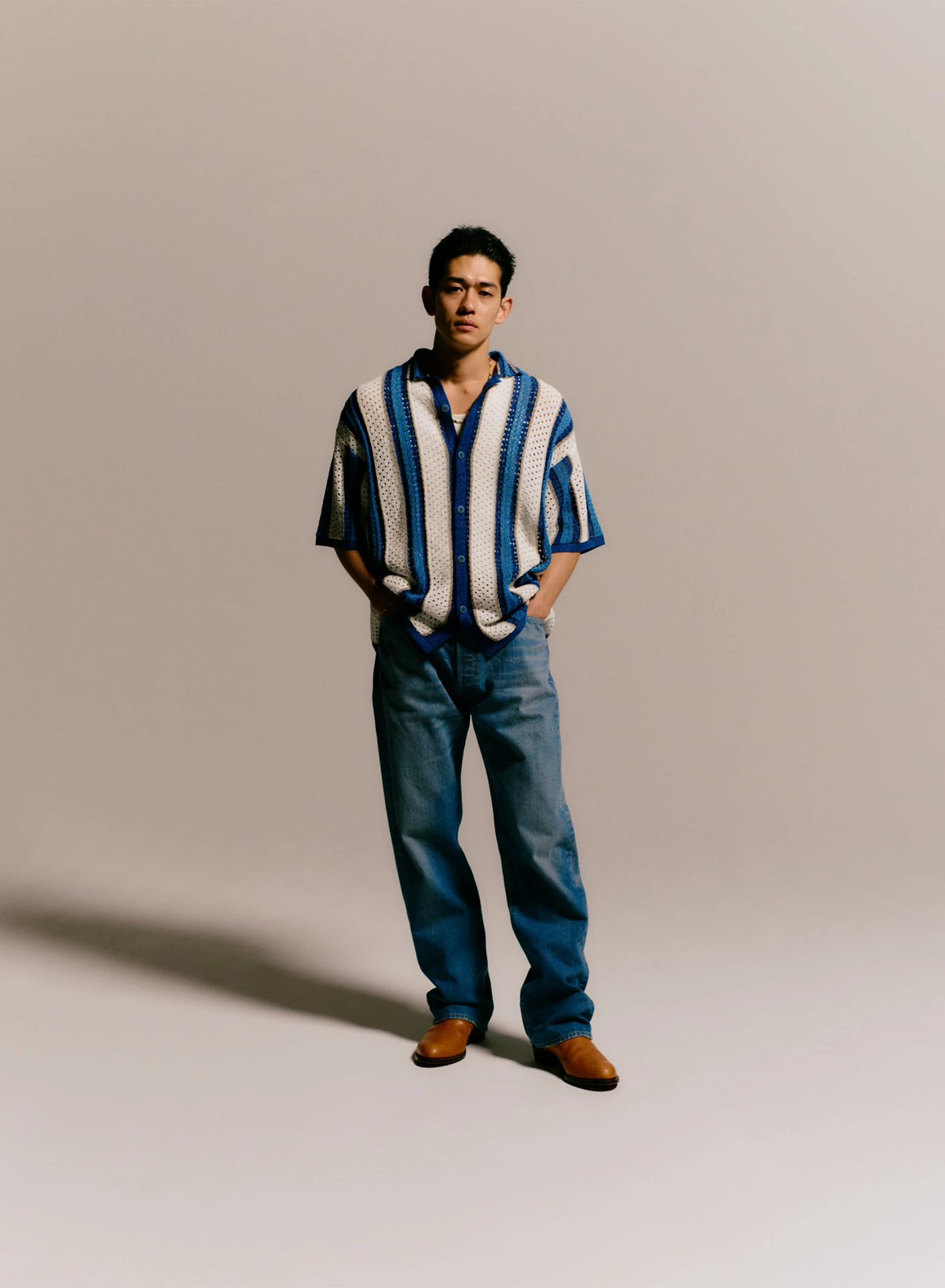 DENHAM(デンハム) |MESH KNIT SHIRT