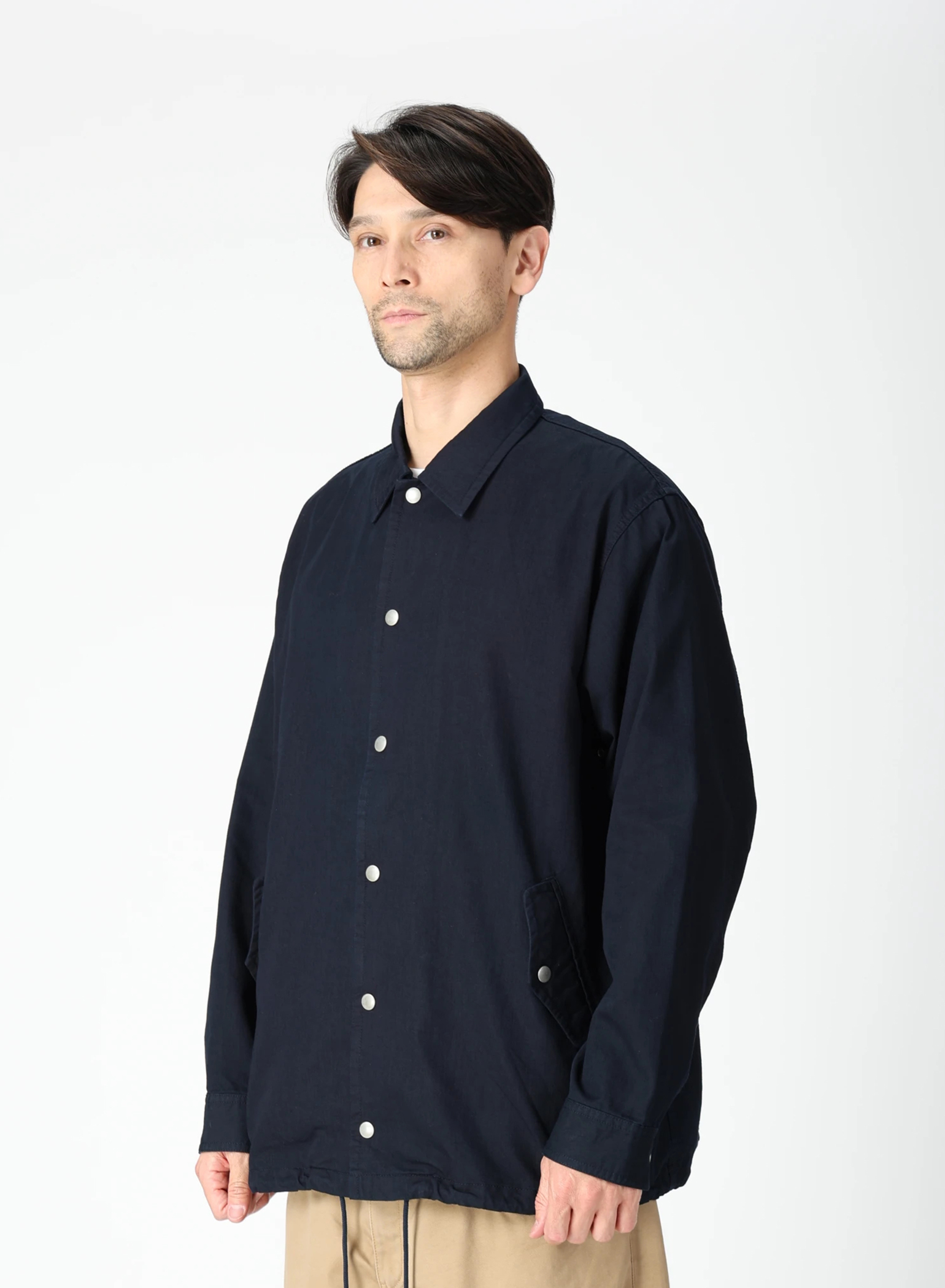 DENHAM デンハム　コーチジャケット　Mサイズ　ネイビー DENHAM デンハム ノーカラー コーチジャケット ネイビー - メルカリ