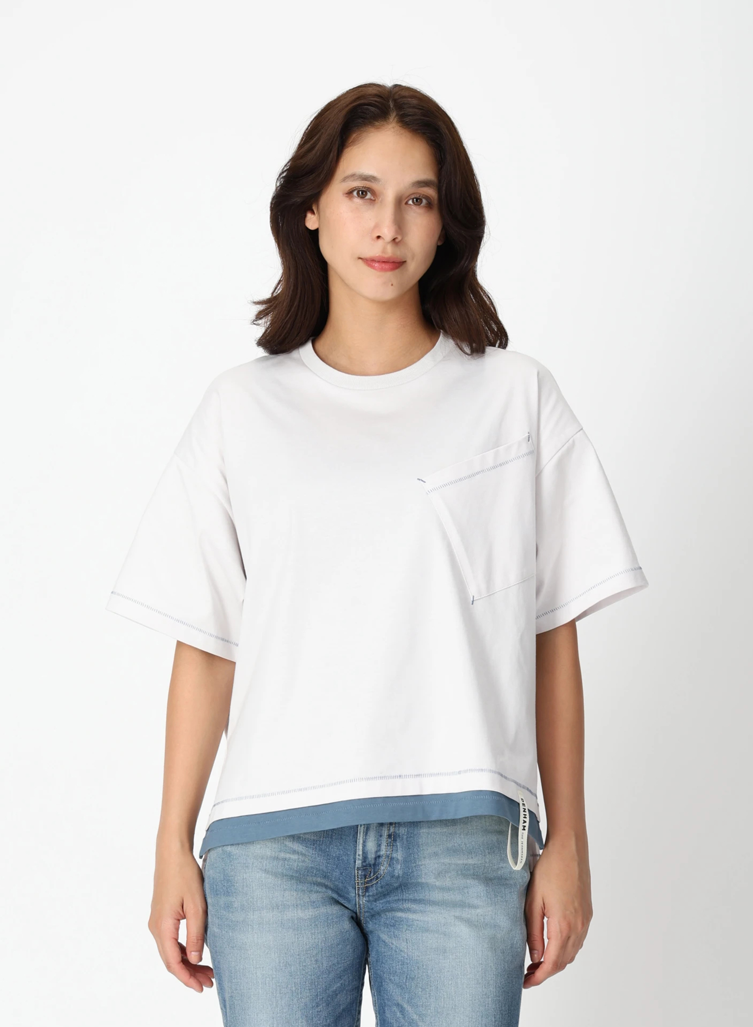 DENHAM(デンハム) |BICOLOR STITCH TEE