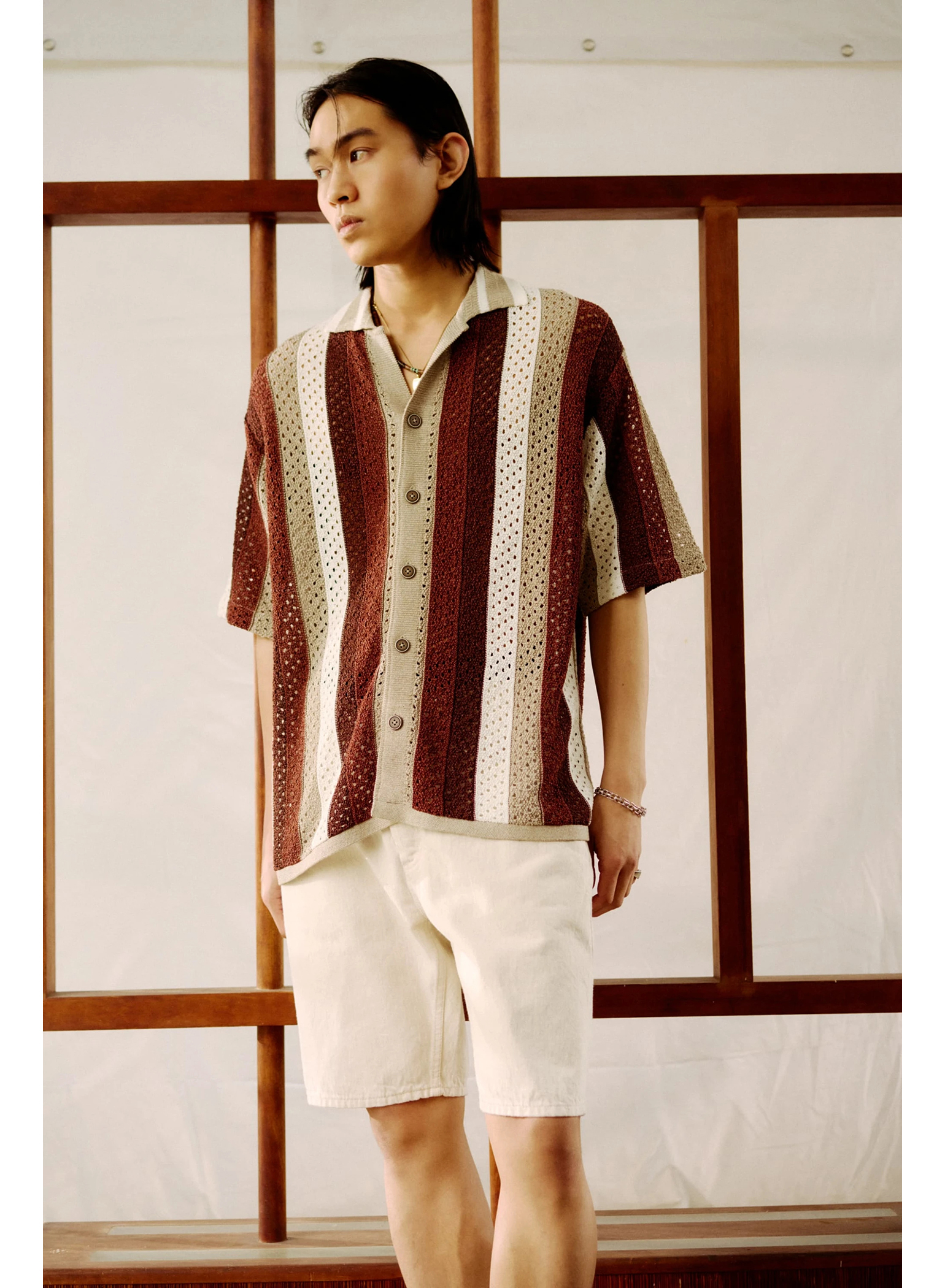 DENHAM(デンハム) |WASHI MESH KNIT SHIRT