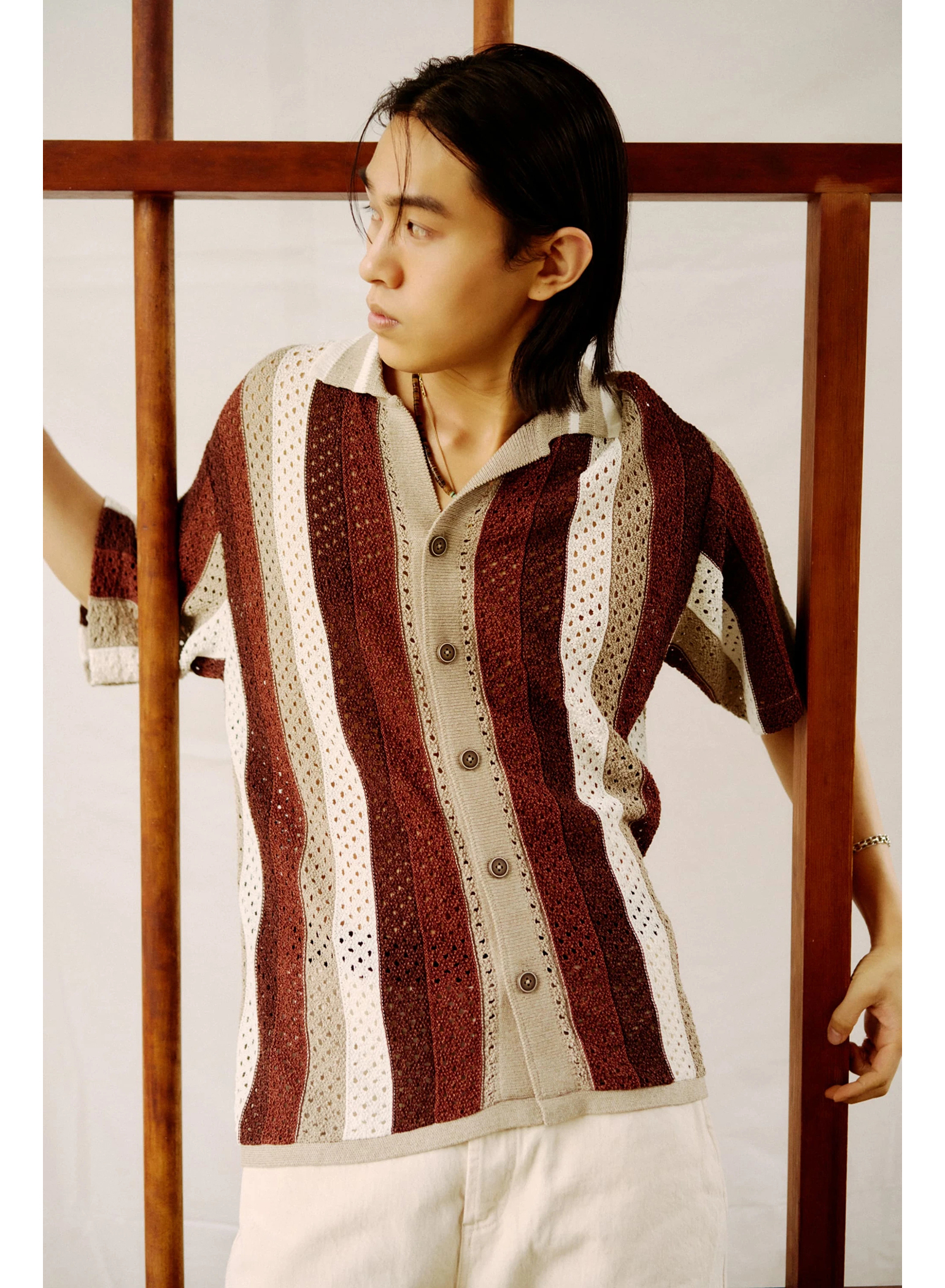 DENHAM(デンハム) |WASHI MESH KNIT SHIRT